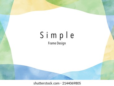 Hand painted Watercolor Summer Simple Frame Design