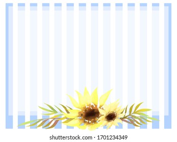 Hand painted watercolor sunflower background material