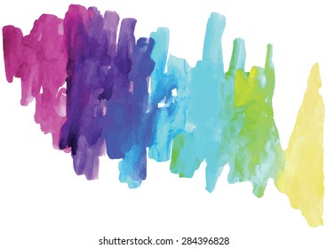 Hand painted watercolor traced background.Vector illustration