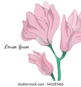 Hand Painted Watercolor Vector Flowers 