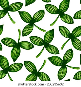 hand painted watercolor vector leaf sprig pattern