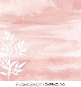 Hand painted watercolour background with a decorative floral design