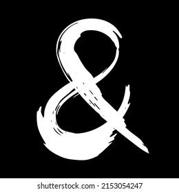 Hand painted white ampersand symbol