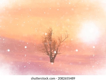 Hand painted winter solstice background