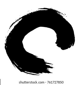 Hand painted Zen Circle - Oriental Art Thecnic as Universe Symbol with several philosphical meanings.
