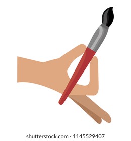 hand painting with brush