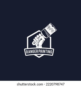 vector de diseño del logotipo de pintura manual.