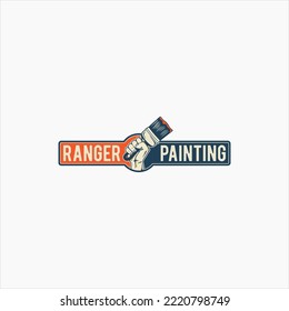 hand painting logo design vector.