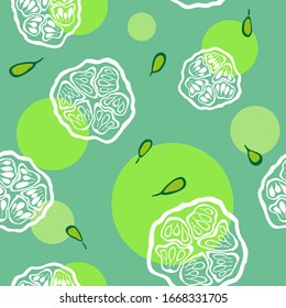 Hand paint,seamless pattern, sliced ​​cucumber slices,printable image