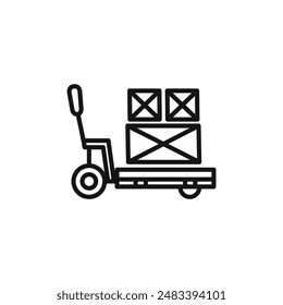 Hand pallet jack icon logo sign vector outline