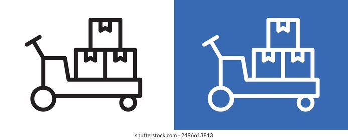 Hand pallet jack icon logo sign set vector outline