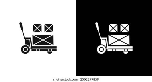 Hand pallet jack icon logo set vector