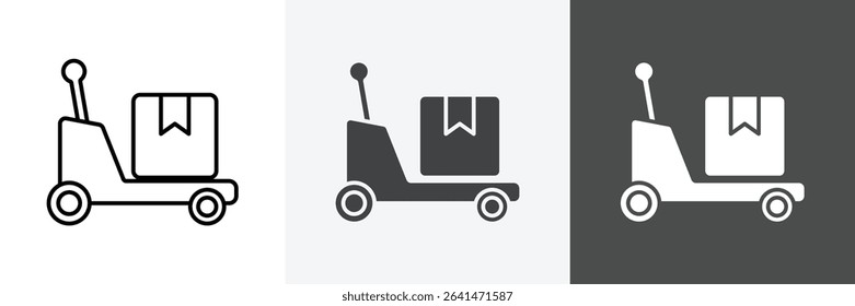 Hand pallet jack icon set vector art