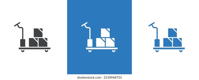 Hand pallet jack icon thin line illustration