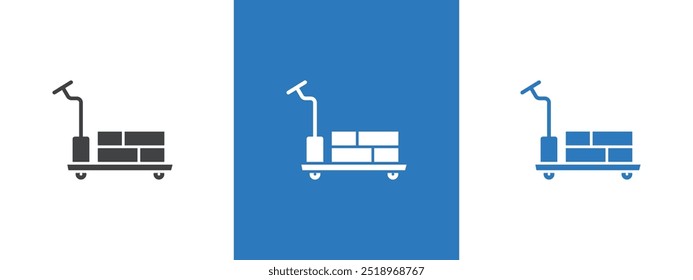 Hand pallet jack icon thin line illustration