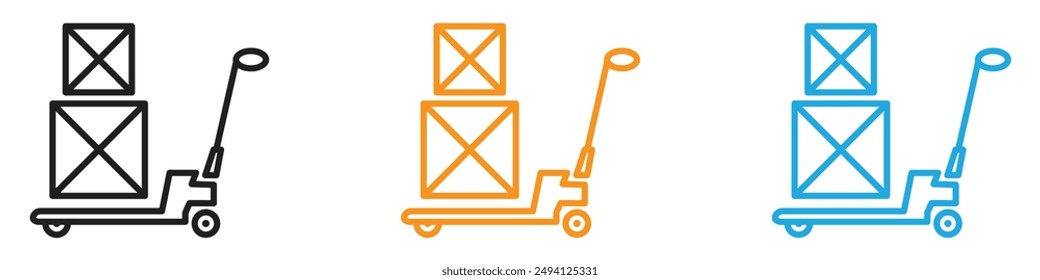 Hand pallet jack icon vector logo set collection for web app ui