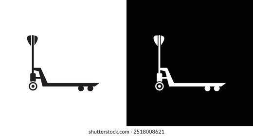 Hand pallet jack icon Vector flat thin line illustration