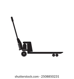 Hand Pallet Jack Manual Lift Pallet Truck, black isolated silhouette