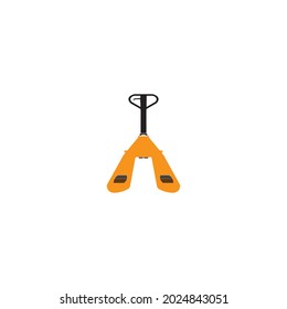 Hand pallet lift sign, Hand Pallet Truck Logo Template vector icon illustration design 