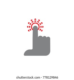 hand palm click symbol logo vector