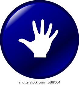 Hand mit verlängerter Handfläche oder Symbol Nummer fünf