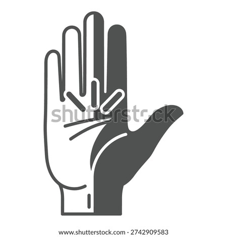 Hand with palm facing outward in a stopping gesture symbol of refusal or denial icon