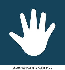 Hand Palm Finger Touch Icon: Modern Flat Vector Gesture for Biometric Security Verification, Digital Interface Navigation, App Interaction,  Smart Technology Accessibility Design 2025