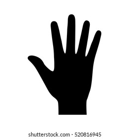 Hand or palm with fingers flat vector icon for apps and websites