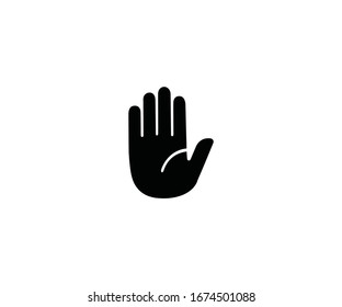 Hand Palm Gesture Emoji Vector Isolated Icon Illustration. Raised Open Hand Emoticon