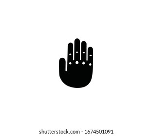 Hand Palm Gesture Emoji Vector Isolated Icon Illustration. Raised Open Hand Emoticon