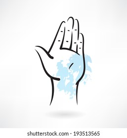 hand palm grunge icon