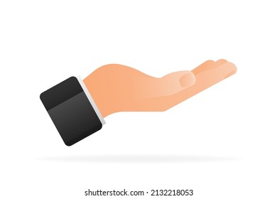 Hand palm icon, great design for any purposes. Isolated vector illustration. Abstract background. Simple illustration