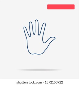 Hand palm icon. Vector concept illustration for design.