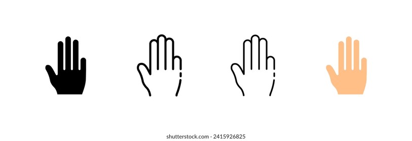 Hand palm icons. Different styles, palm of hand for icon design. Vector icons