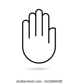 hand palm isolated icon white background vector illustration