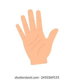 Mano. Palm en un fondo blanco. Gráficos vectoriales