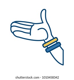 Hand with palm open cartoon
