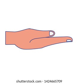 Hand with palm open cartoon isolated vector illustration graphic design