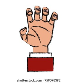 Hand with palm open icon vector illustration graphic design