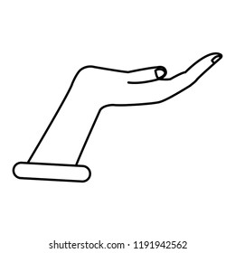 Hand palm open isolated