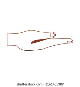 Hand palm open red lines
