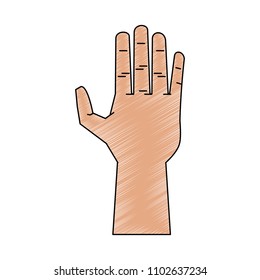 Hand with palm open scribble