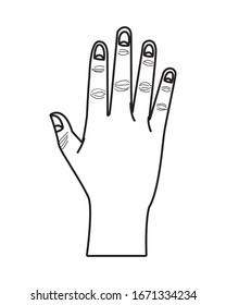 Hand with palm open stop isolated vector illustration graphic design