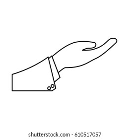 Hand palm open vector illustration graphic design