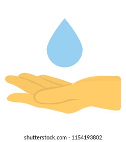 
Hand with palm out and droplet of moisturizing cream held over, favoring hand moisturizing icon 
