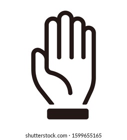 Hand, palm, raise hand, stop vector icon illustration