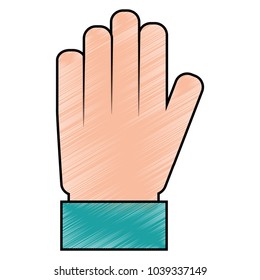 hand palm showing five finger stop