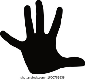 a hand palm silhouette vector