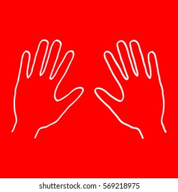 hand palm silhouette, vector
