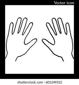 hand palm silhouette, vector